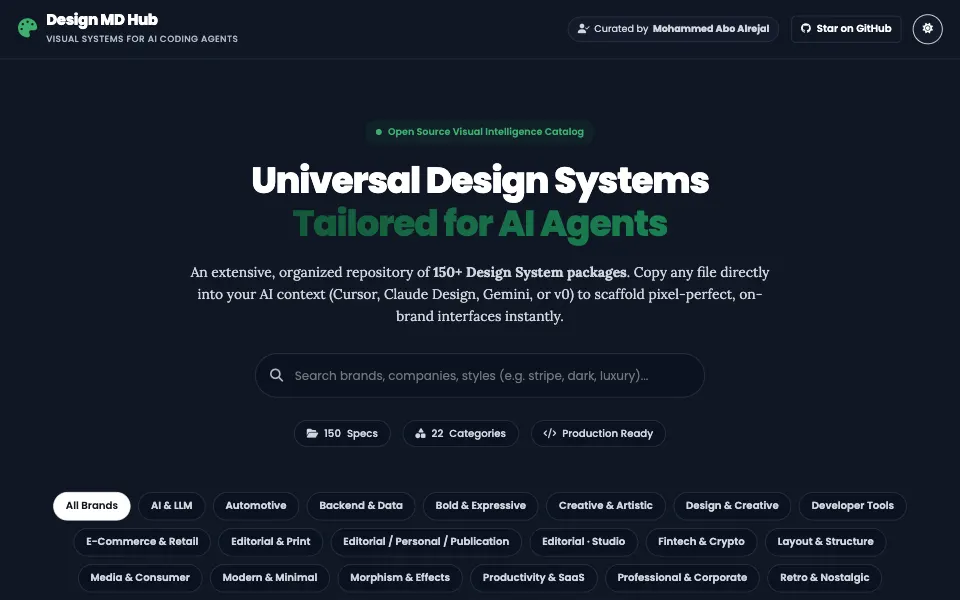 Design MD · الوضع الداكن